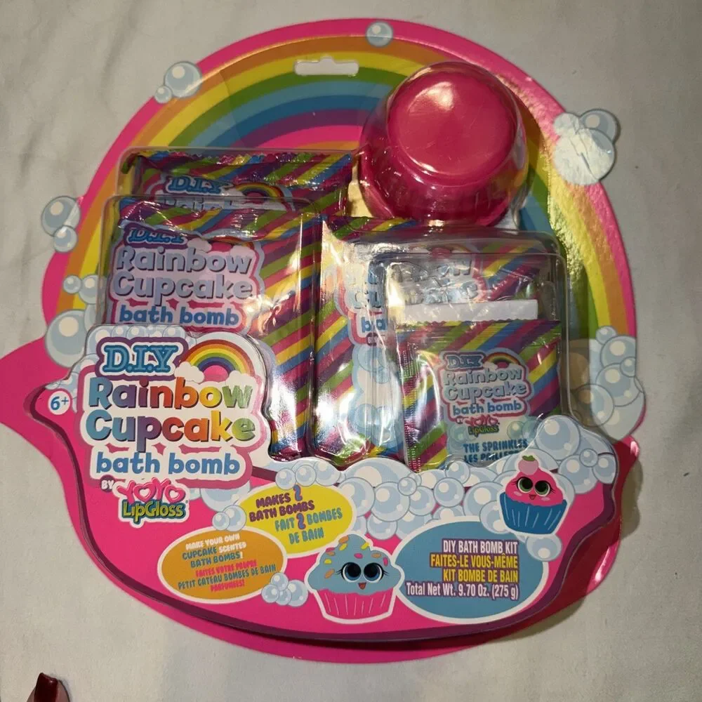 Lip Gloss DIY Rainbow Cupcake Bath Bomb Kit Rainbow Cupcake Bath Bomb Kit